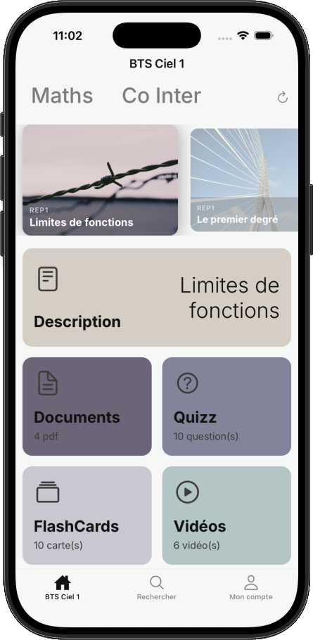 Organisation des chapitres — élève
